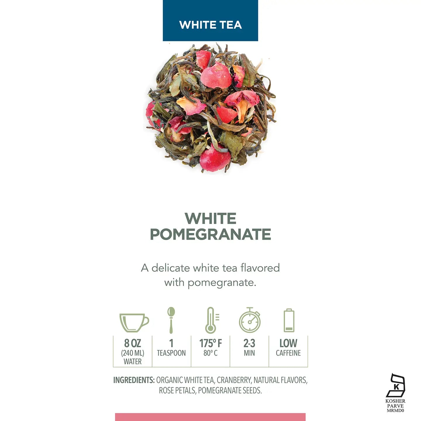 Teabloom - White Pomegranate Loose Leaf Tea - 80g